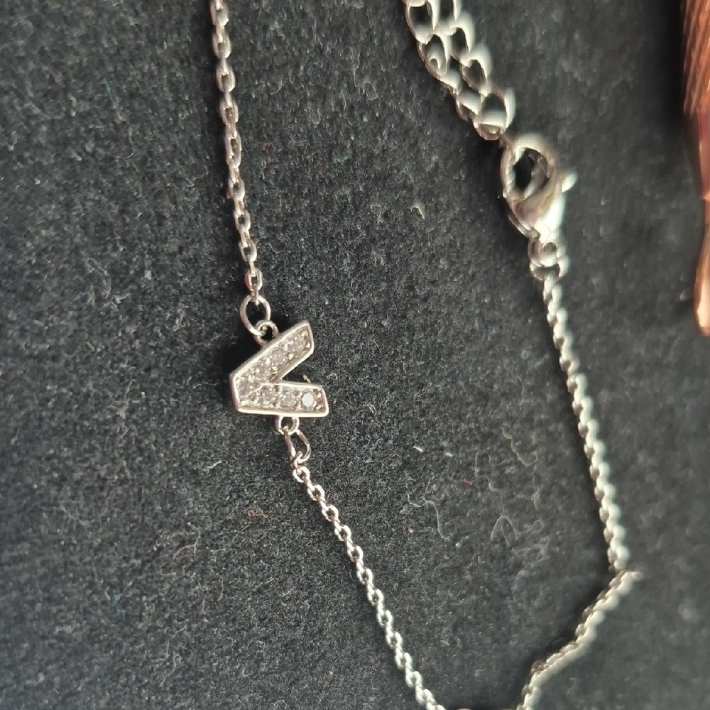 Delicate Sterling Silver Bracelet with 'Initial' Charm (J1) - Picture 4 of 4